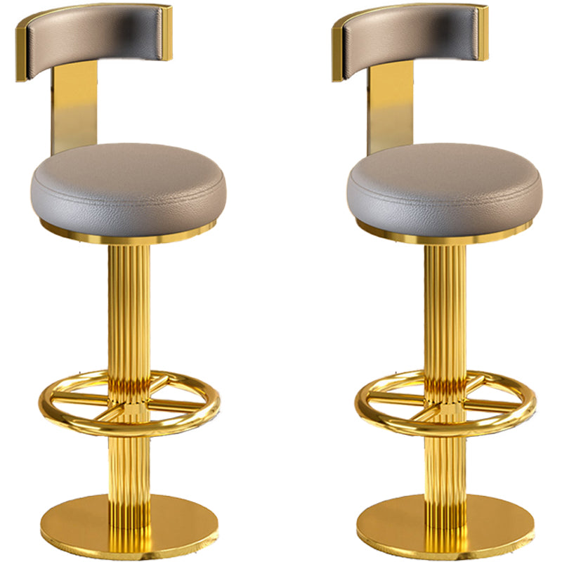 Glam Gold Legs Bar Stools Living Room Upholstered Swivel Stool