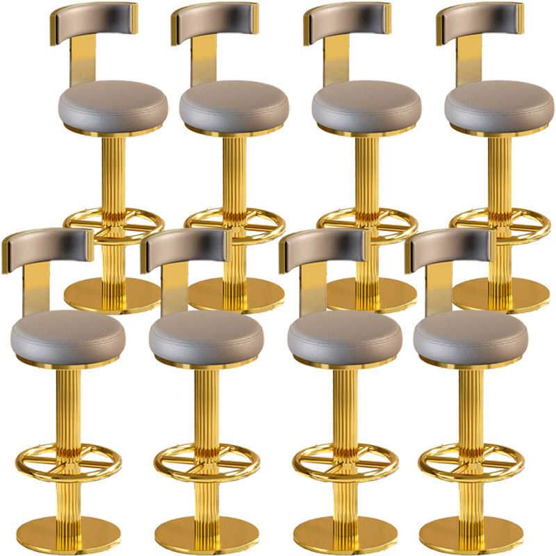 Glam Gold Legs Bar Stools Living Room Upholstered Swivel Stool
