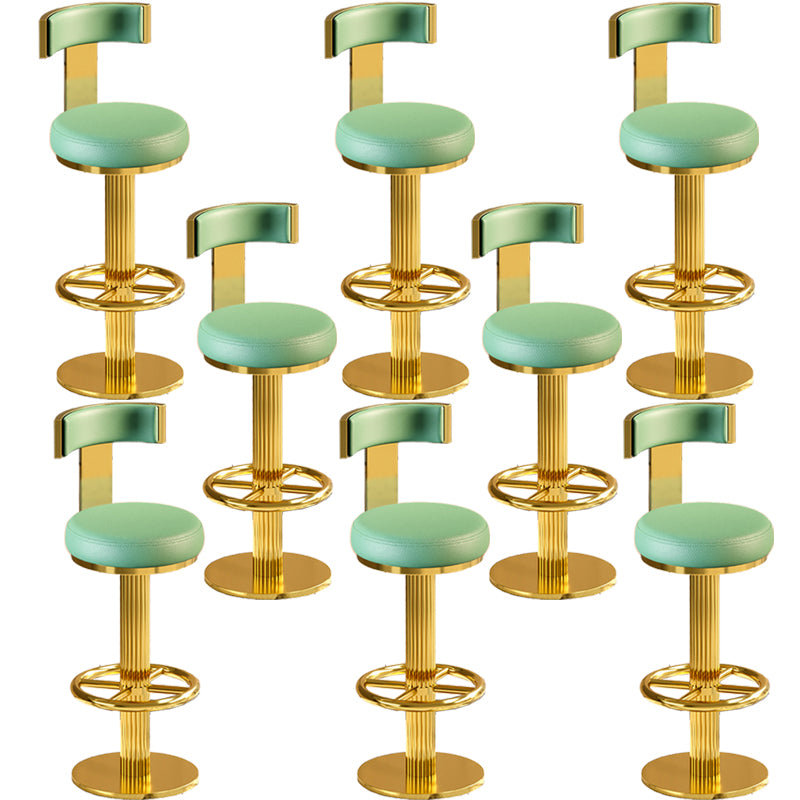 Glam Gold Legs Bar Stools Living Room Upholstered Swivel Stool