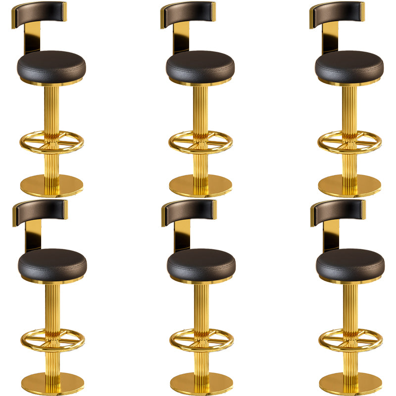 Glam Gold Legs Bar Stools Living Room Upholstered Swivel Stool