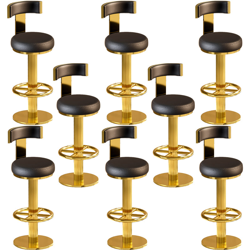 Glam Gold Legs Bar Stools Living Room Upholstered Swivel Stool