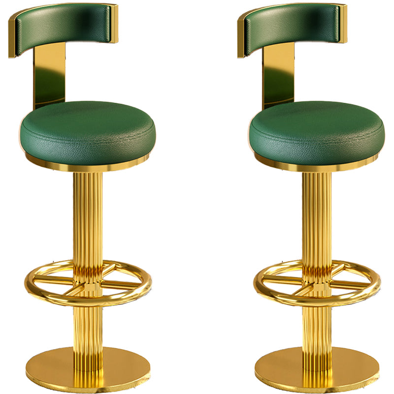Glam Gold Legs Bar Stools Living Room Upholstered Swivel Stool