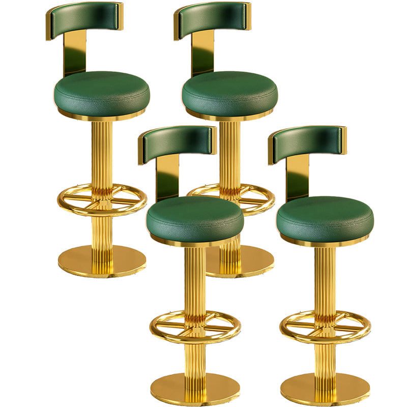 Glam Gold Legs Bar Stools Living Room Upholstered Swivel Stool