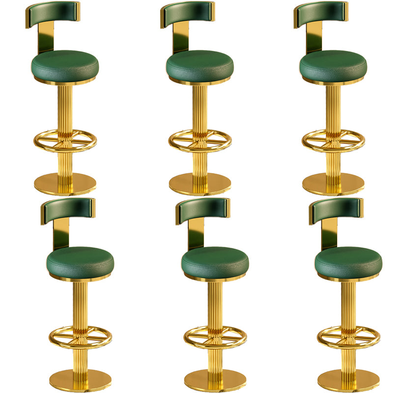 Glam Gold Legs Bar Stools Living Room Upholstered Swivel Stool