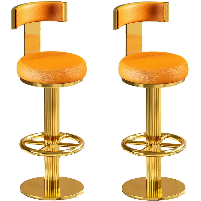 Glam Gold Legs Bar Stools Living Room Upholstered Swivel Stool