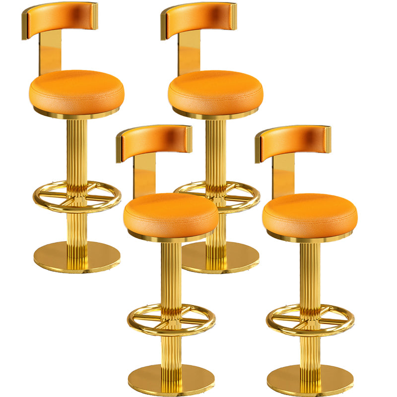 Glam Gold Legs Bar Stools Living Room Upholstered Swivel Stool