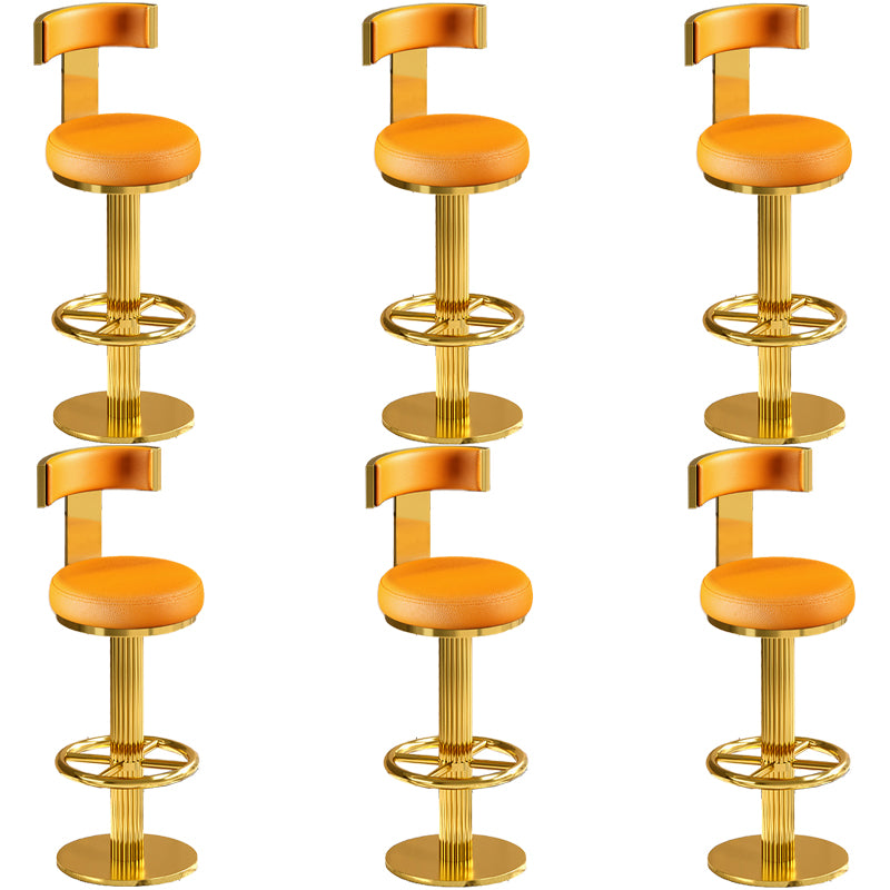 Glam Gold Legs Bar Stools Living Room Upholstered Swivel Stool