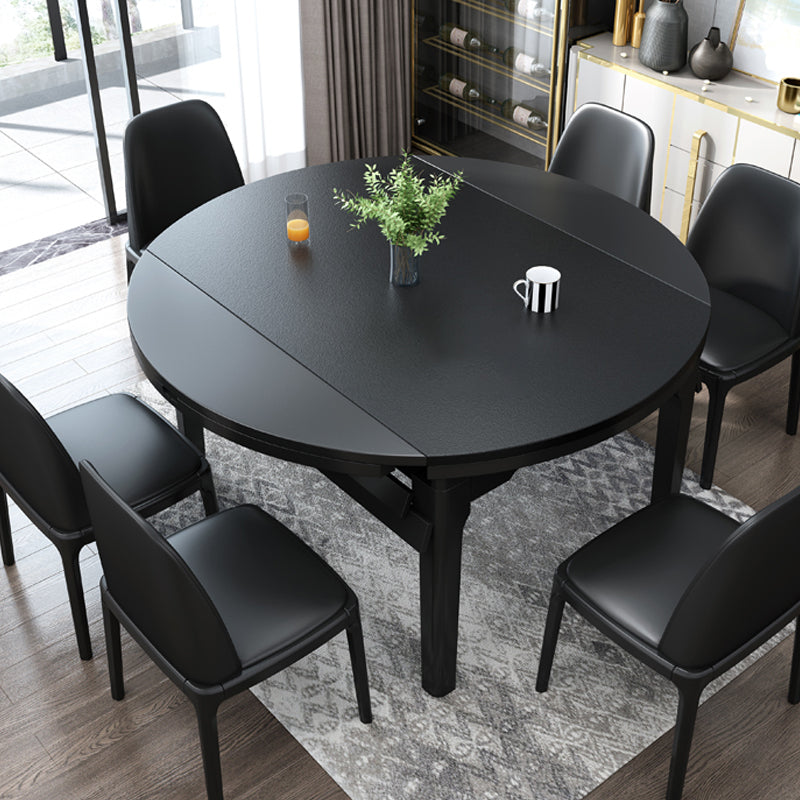 Modern Stone Scalable Dining Table Solid Wood Leg for Dining Room