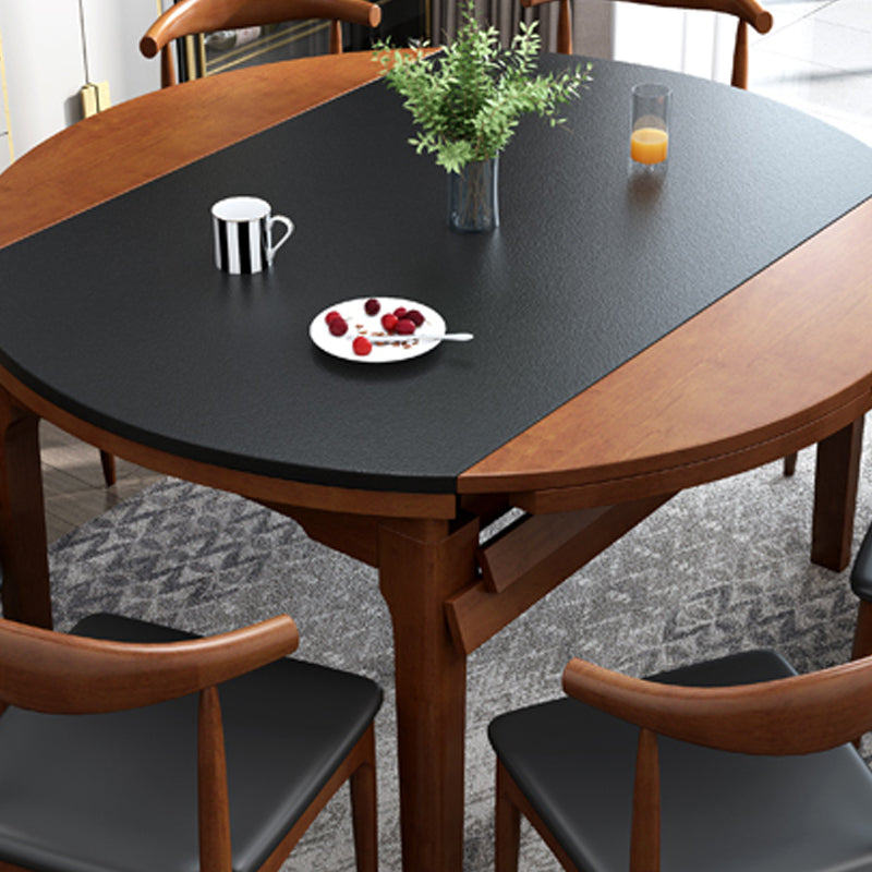 Modern Stone Scalable Dining Table Solid Wood Leg for Dining Room