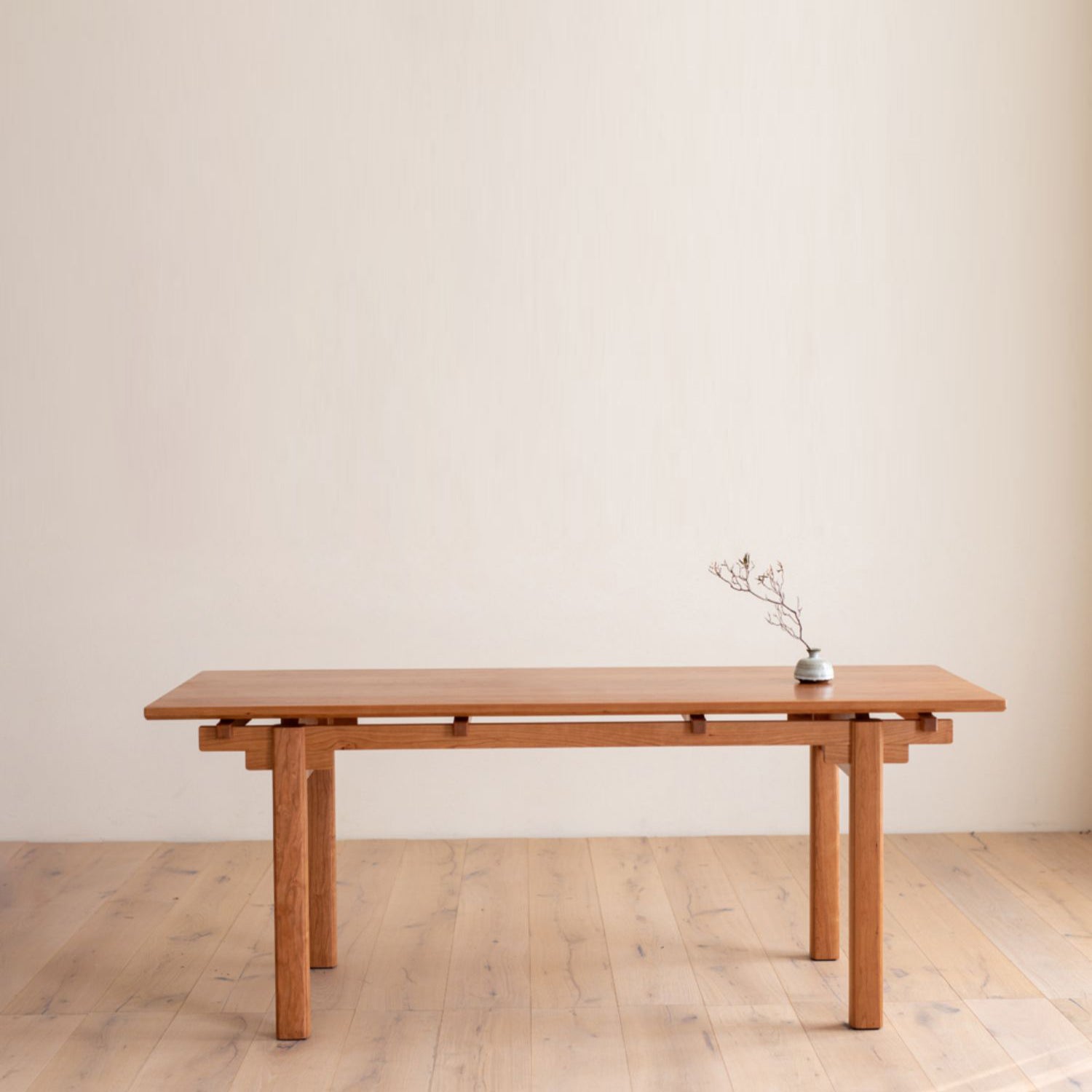 Cherry Wooden Table Rectangle Dining Table for Kitchen Dining Room