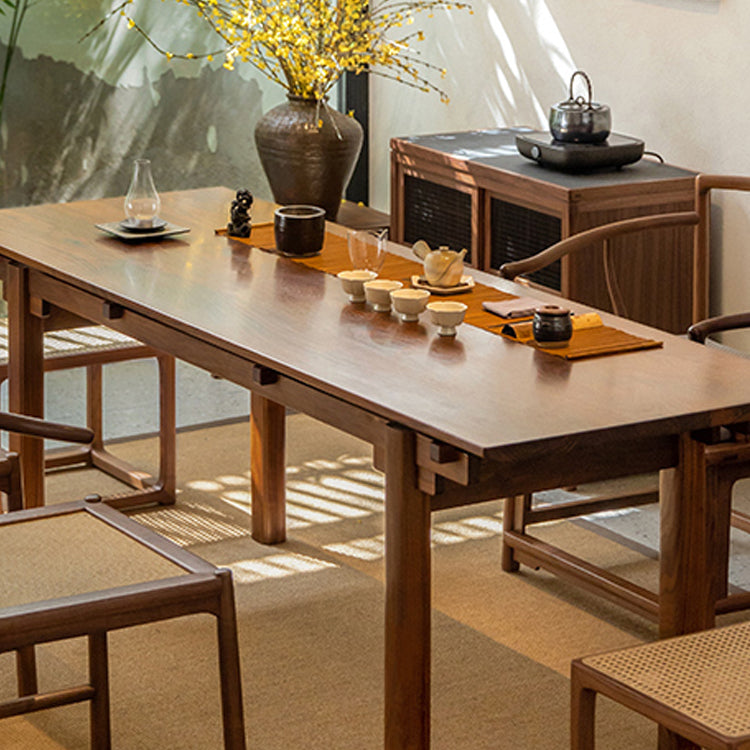Cherry Wooden Table Rectangle Dining Table for Kitchen Dining Room