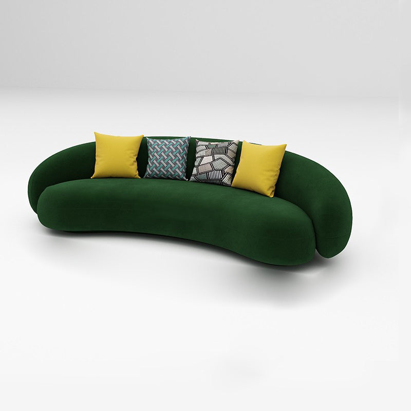 Scandinavian 24.8" H Solid Color Velvet Slope Arm Sofa For Living Room