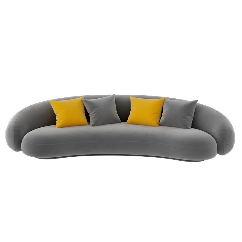 Scandinavian 24.8" H Solid Color Velvet Slope Arm Sofa For Living Room
