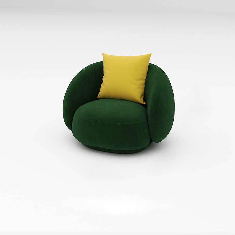 Scandinavian 24.8" H Solid Color Velvet Slope Arm Sofa For Living Room