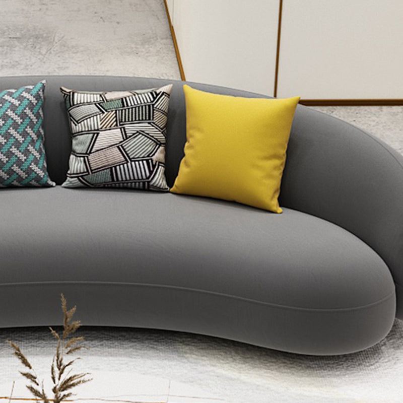 Scandinavian 24.8" H Solid Color Velvet Slope Arm Sofa For Living Room