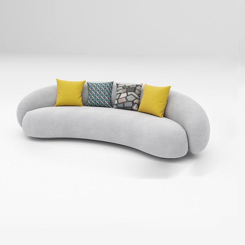 Scandinavian 24.8" H Solid Color Velvet Slope Arm Sofa For Living Room