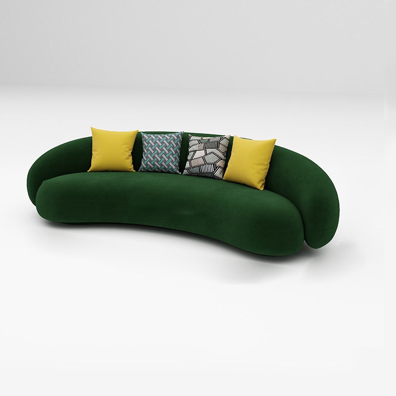 Scandinavian 24.8" H Solid Color Velvet Slope Arm Sofa For Living Room