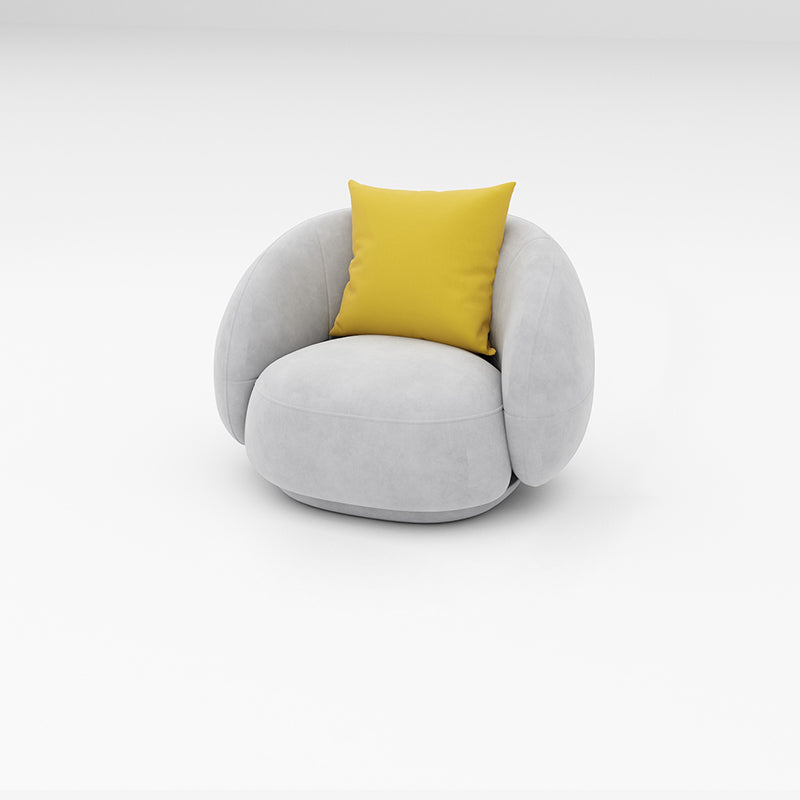 Scandinavian 24.8" H Solid Color Velvet Slope Arm Sofa For Living Room