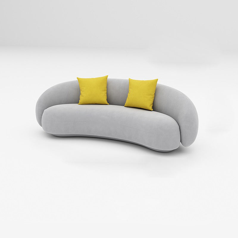 Scandinavian 24.8" H Solid Color Velvet Slope Arm Sofa For Living Room