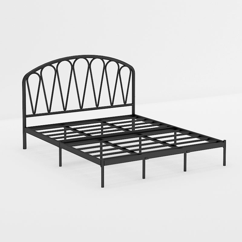 Open Frame Metal Bed Frame Contemporary Wire-Grid Iron Bed with Headboard