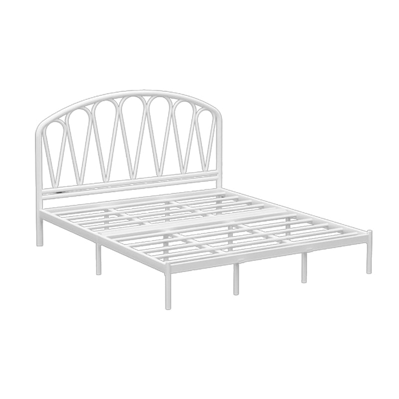 Open Frame Metal Bed Frame Contemporary Wire-Grid Iron Bed with Headboard