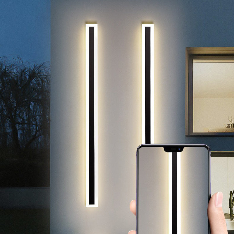 Linear Wall Lighting Simplicity Metal 1 Light Wall Sconce in Black
