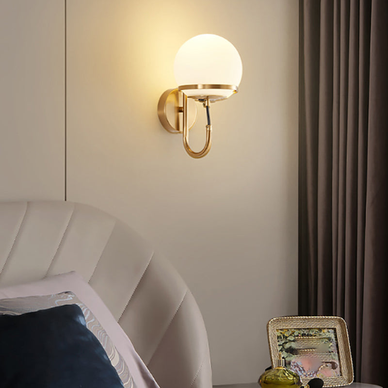 Global Wall Lighting Modern Glass 1 Light Rustic Wall Sconces in Gold