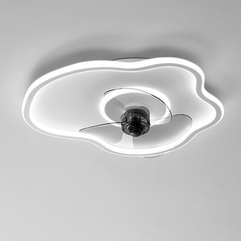 2-Light Modernism White Ceiling Fan Lamp Unique Acrylic Ceiling Fan Light