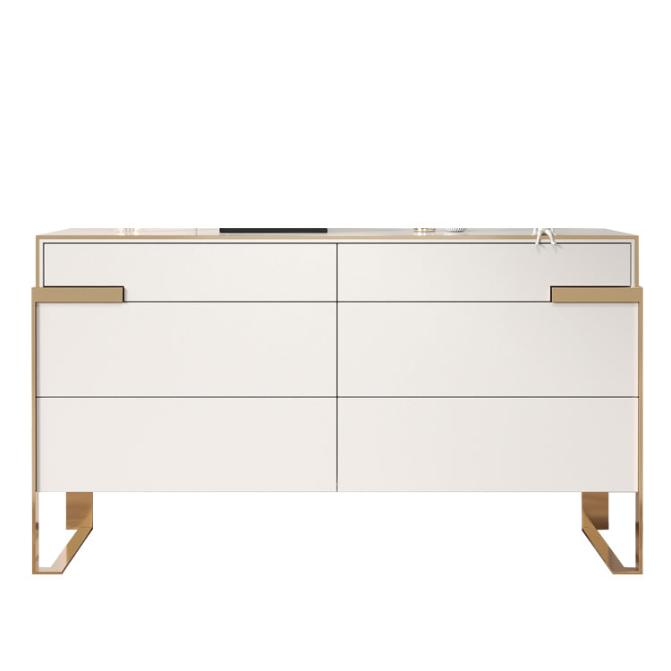 Glam Storage Chest Wooden Storage Chest Dresser with 6 Drawers