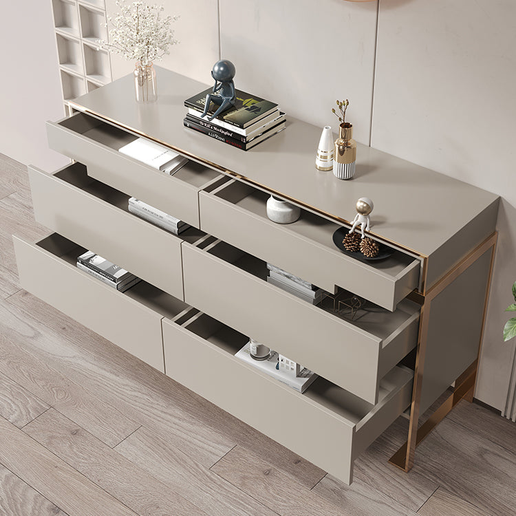 Glam Storage Chest Wooden Storage Chest Dresser with 6 Drawers