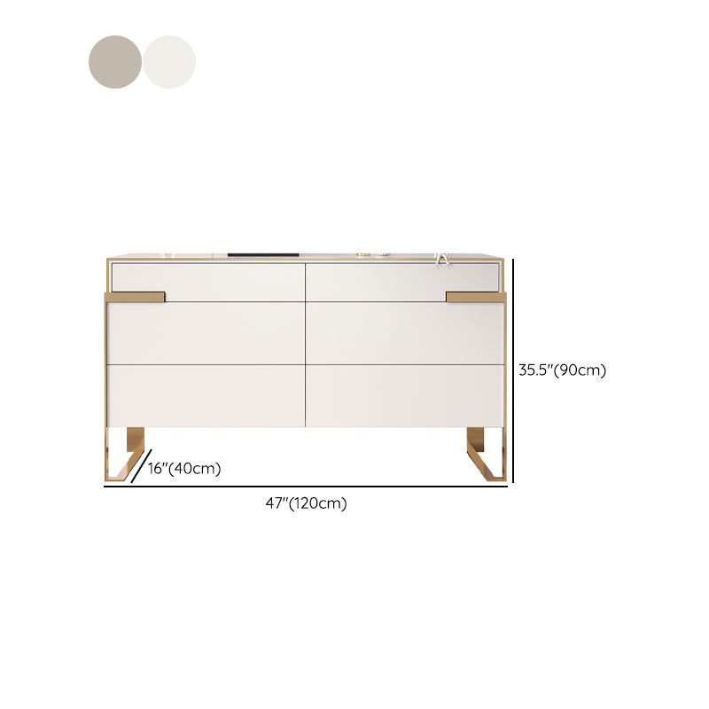 Glam Storage Chest Wooden Storage Chest Dresser with 6 Drawers