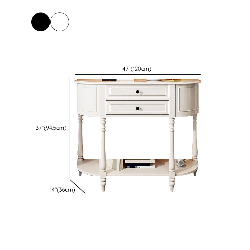 Mid Century Modern Wood Console Table Half Moon End Table for Hall