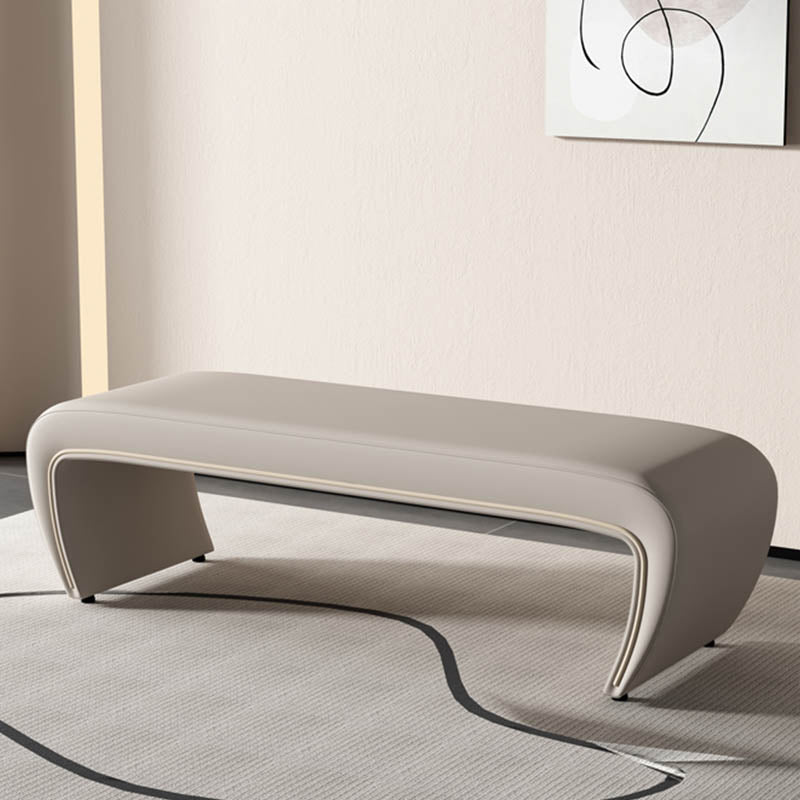 Modern Rectangle Entryway Bench Solid Wood Seating Bench with Upholstered