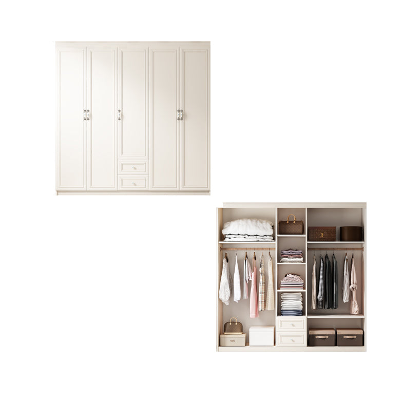 Contemporary Style Wardrobe Armoire Wood Armoire with Clothes Rail and Door for Bedroom
