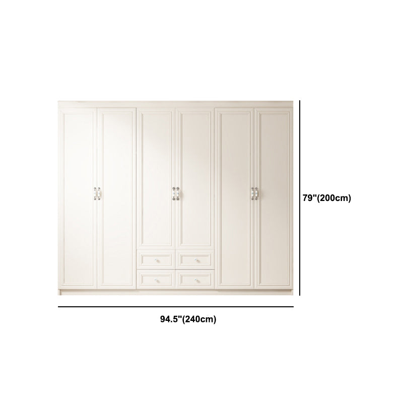 Contemporary Style Wardrobe Armoire Wood Armoire with Clothes Rail and Door for Bedroom