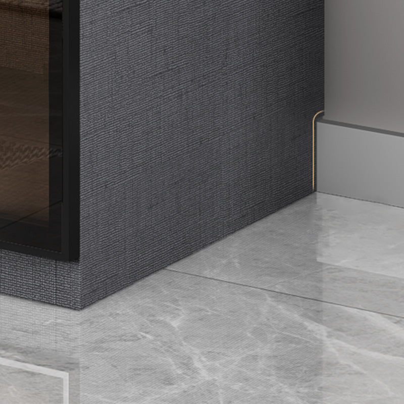 Bedroom Hinged Doors Storage Cabinet Glass Door Wardrobe with Garment Rod