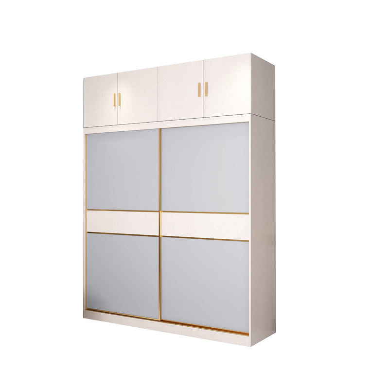 Coastal Style Wooden Wardrobe Cabinet Bedroom Sliding Doors Armoire