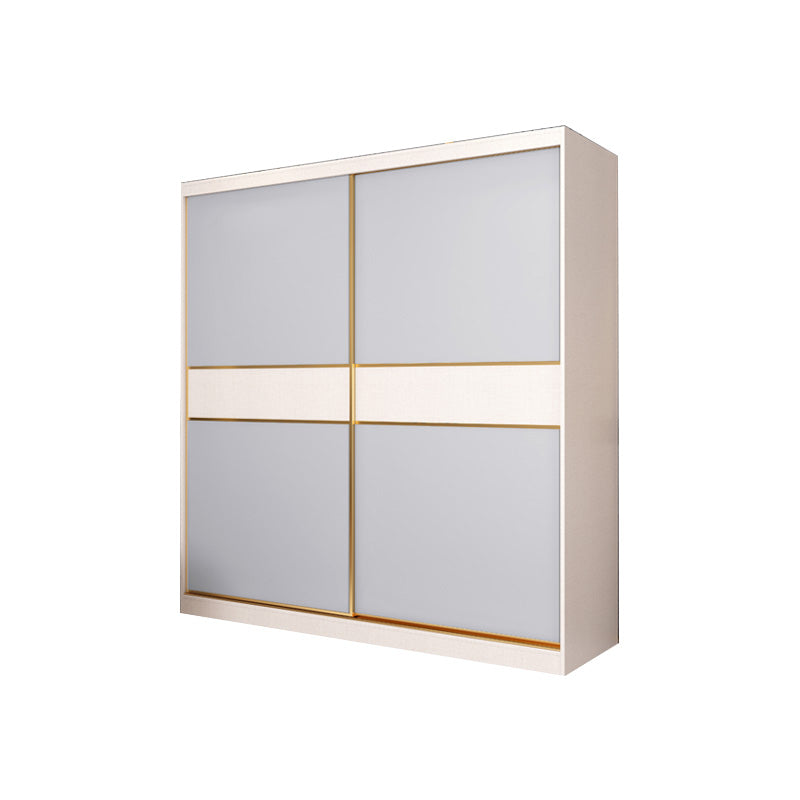 Coastal Style Wooden Wardrobe Cabinet Bedroom Sliding Doors Armoire