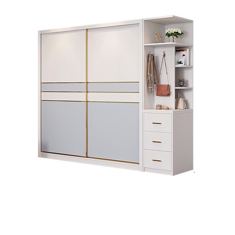 Bedroom Storage Cabinet Coastal Wooden Rectangle Wardrobe Armoire