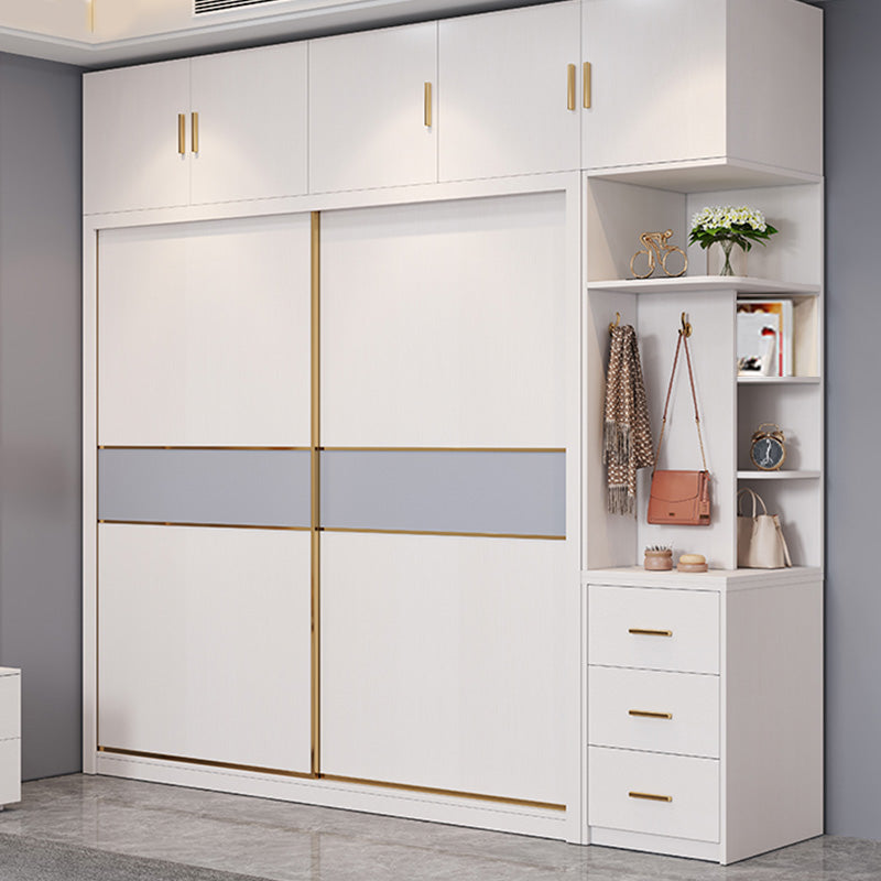 Bedroom Storage Cabinet Coastal Wooden Rectangle Wardrobe Armoire