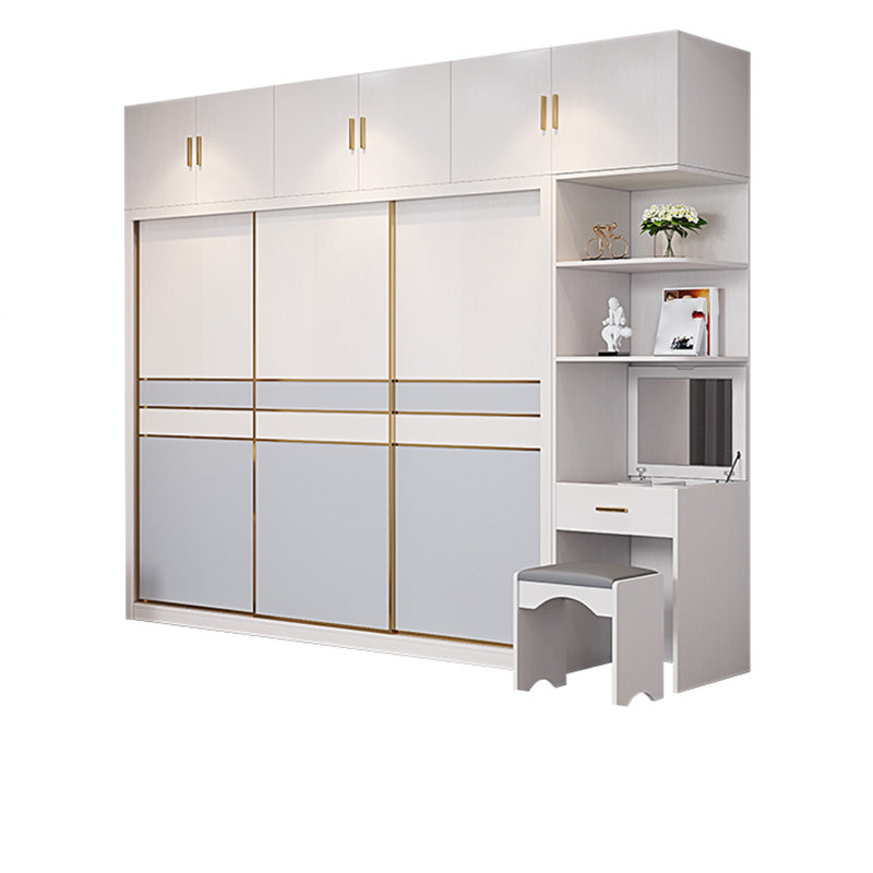 Bedroom Storage Cabinet Coastal Wooden Rectangle Wardrobe Armoire