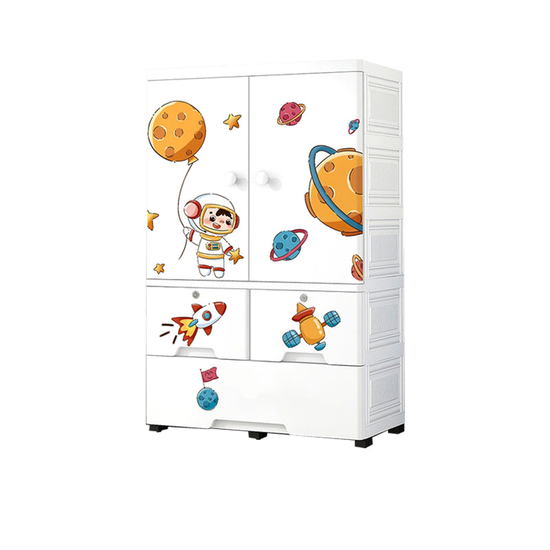 Modern astronaut Print Kids Closet Plastic 5-Drawer Kid's Wardrobe