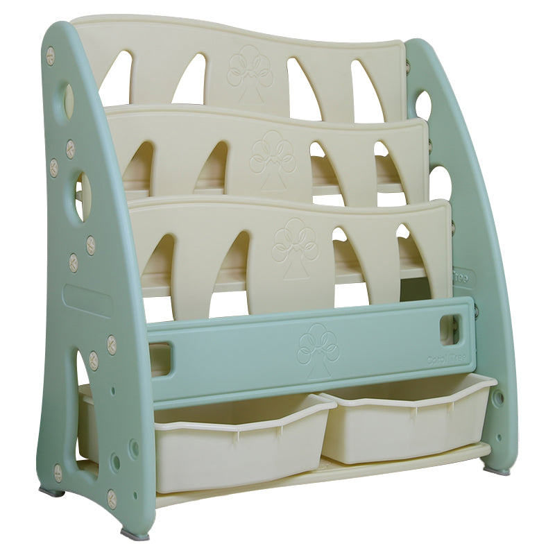 Contemporary Plastic Bookshelf Freestanding Open Back Storage Bookcase