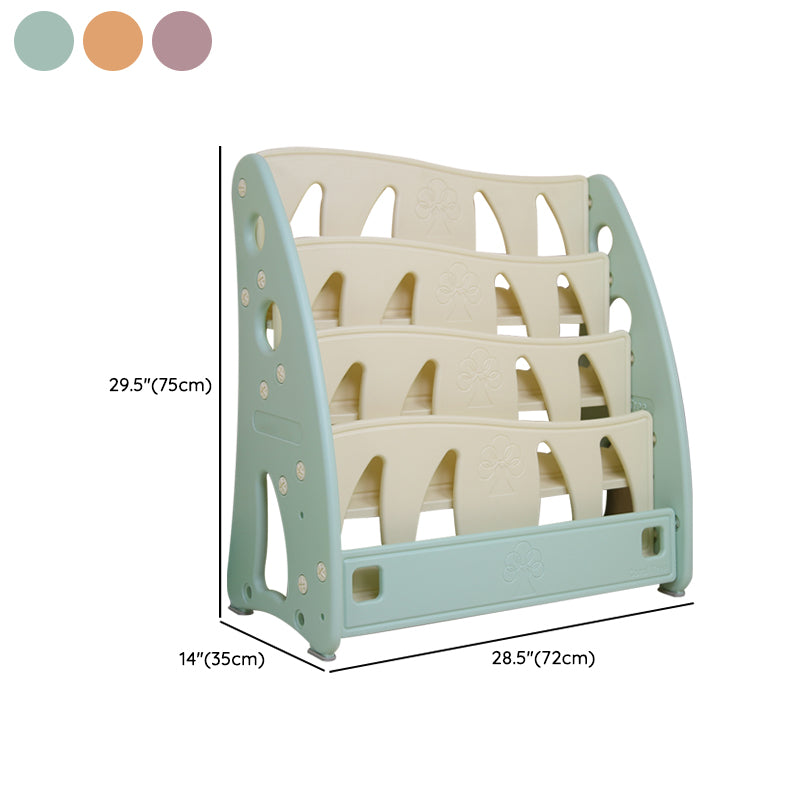 Contemporary Plastic Bookshelf Freestanding Open Back Storage Bookcase