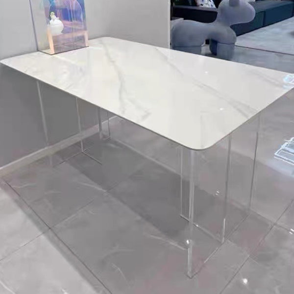 Rectangle Dining Table Acrylic Base Table for Kitchen Dining Room