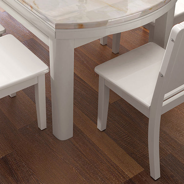 Simplicity Style Dining Site Table Rectangle Faux Marble Furniture with Drop-Leaf