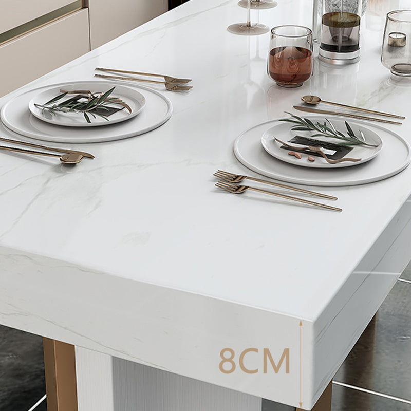 Faux Marble Top Counter Table Modern White Counter Table for Patio Use