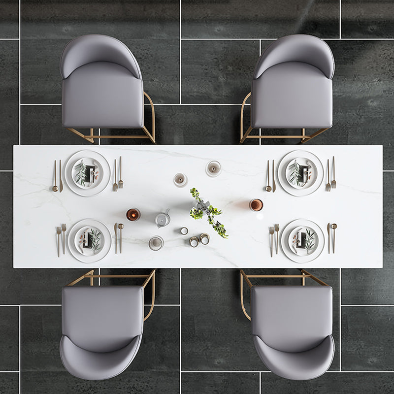 Faux Marble Top Counter Table Modern White Counter Table for Patio Use