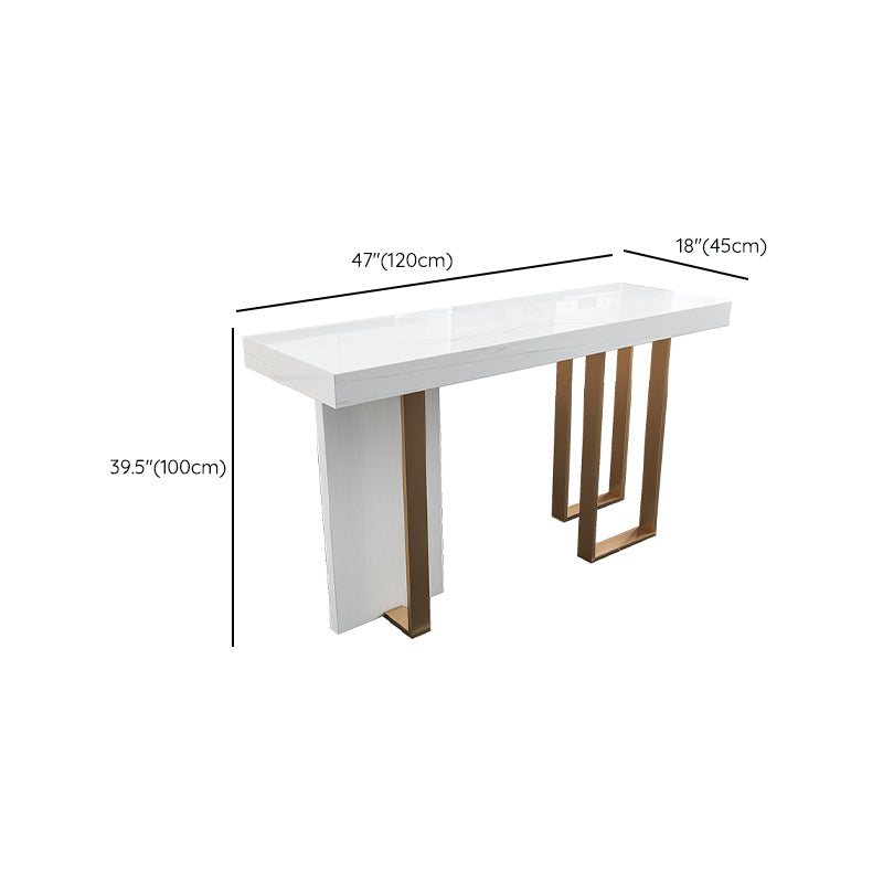 Faux Marble Top Counter Table Modern White Counter Table for Patio Use