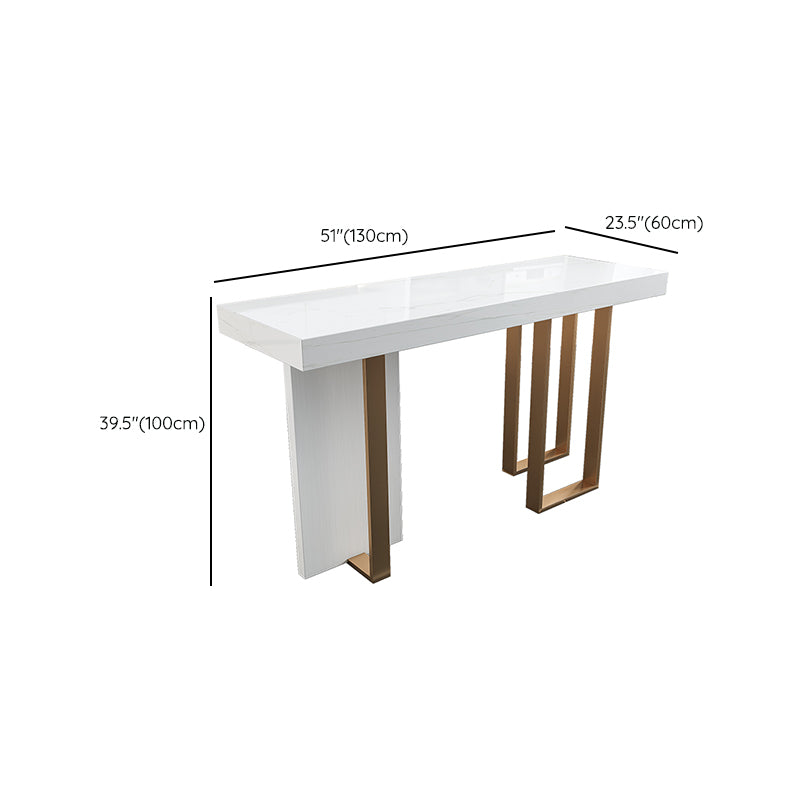 Faux Marble Top Counter Table Modern White Counter Table for Patio Use